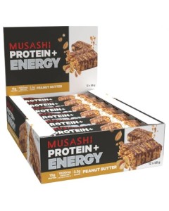 Musashi Protein + Energy Bars (Box) Peanut Butter - Dated 05/25