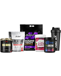 Muscletech Mass Tech Extreme 2000 20lb + FREE Gut, Gains & Brain Bundle