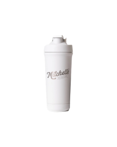Mitchells Nutrition Stainless Steel Shaker - White
