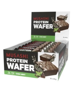 Musashi Protein Wafer Bars (12 Pack) Choc Mint - Dated 08/25