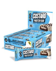 Muscle Nation Custard Protein Bars (Box) Cookies and Cream Dated 03/25