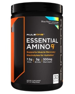 Rule 1 Essential Amino 9 30 Serves Blue Razz Lemonade- Dated 01/25