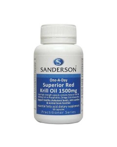 Sanderson Superior Red Krill Oil 1500mg 60 Capsules - Dated 06/25